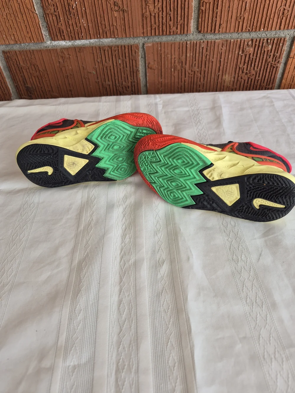 Nike Kids Gray Sneakers with Neon Pink, Yellow & Orange Accents